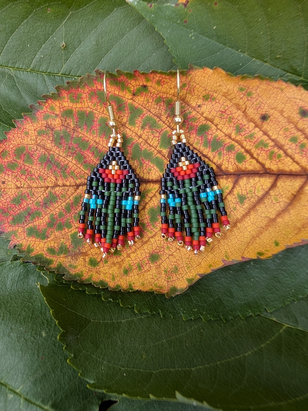 Handmade Dainty Beaded Fringe Earrings